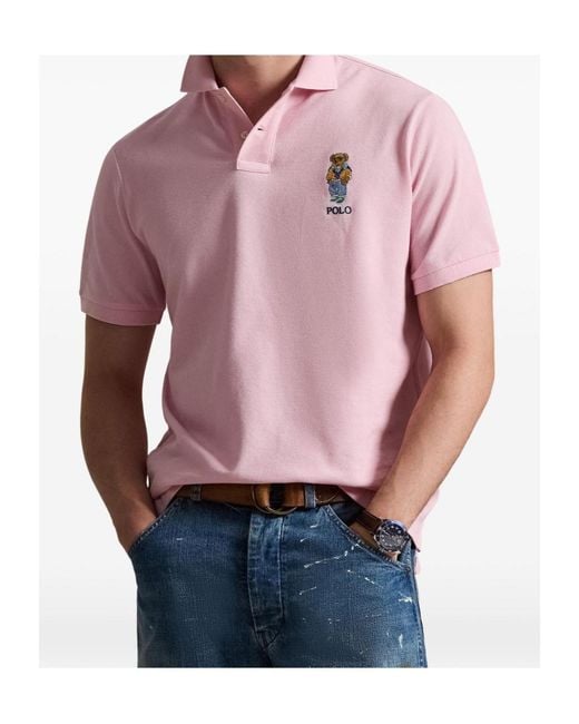 Polo Ralph Lauren Pink Custom Slim Fit Polo Shirt for men