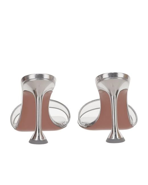 AMINA MUADDI White Transparent High-Heeled Sandals