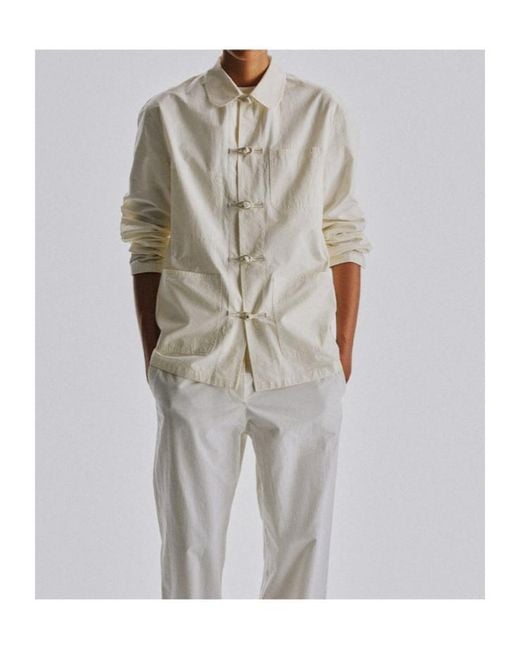 The Row White Behati Toggle-Fastening Jacket