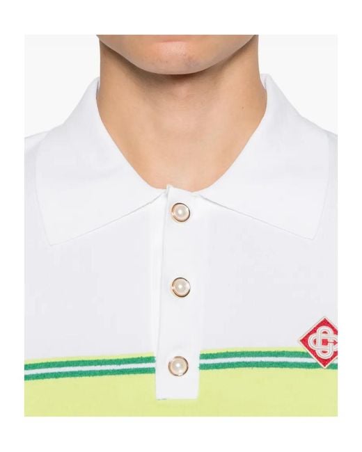 Casablanca Blue Striped Polo Shirt for men