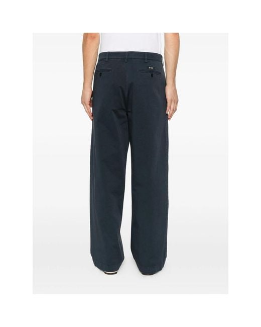 Prada Blue Pleated-Detail Trousers for men