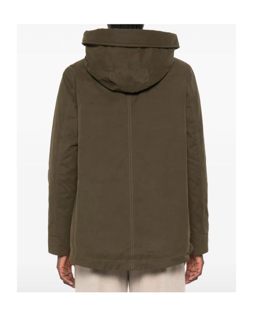 Herno Green Drawstring Hooded Down Jacket