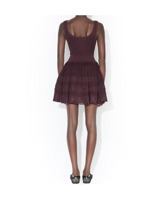 Alaïa Purple Crinoline Knit Dress