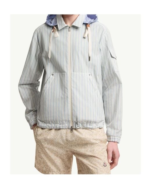 Moncler Gray Havas Striped Poplin Shirt Jacket for men