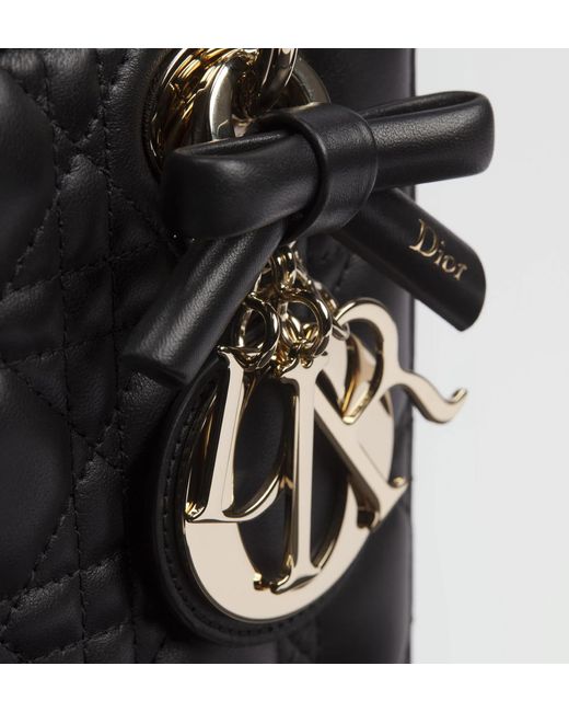 Dior Black Small Lady Bag With Strap