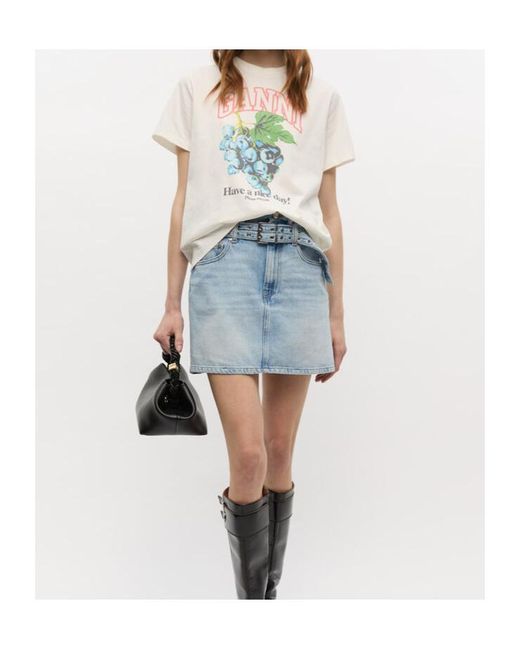 Ganni White Grapes Printed T-Shirt