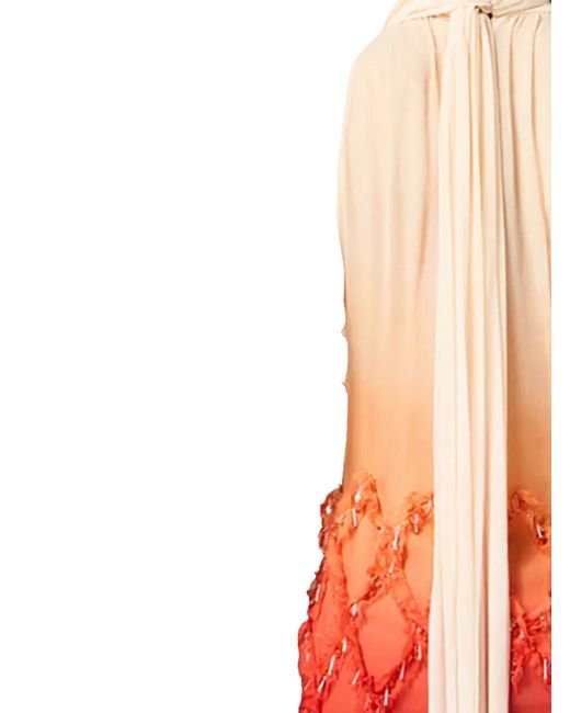 Blumarine Red Beaded Fringe Mini Dress