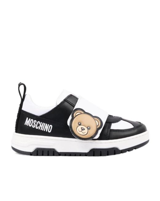 Moschino Black Teddy Bear-Patterned Sneakers