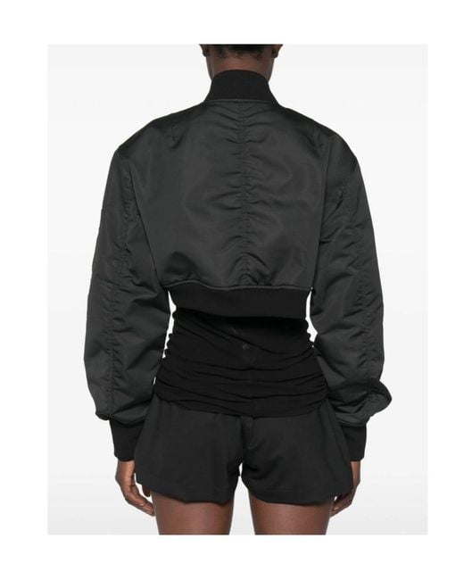 Balenciaga Black Cropped Bomber Jacket