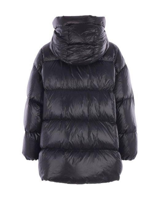 Jil Sander Black Hooded Drawstring Padded Coat for men