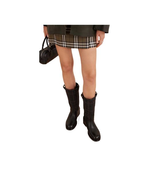 Church's Black Tweed And Leather Boots