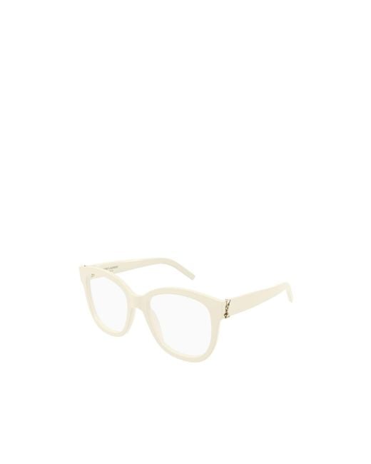 Saint Laurent White Eyewear Sl M97 Square Glasses