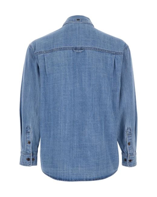 DUNST Blue Jacket With Patch Pockets On The Chest for men
