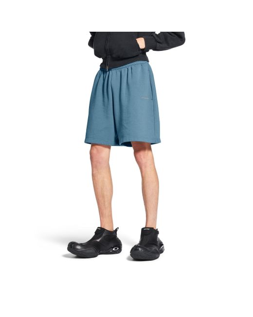 Balenciaga Blue Back Reflective Shorts for men