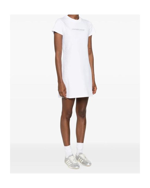 Casablanca White Short-Sleeved Crewneck Dress