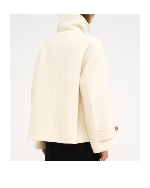 Chloé Natural Chloé Double-Breasted Buttoned Coat