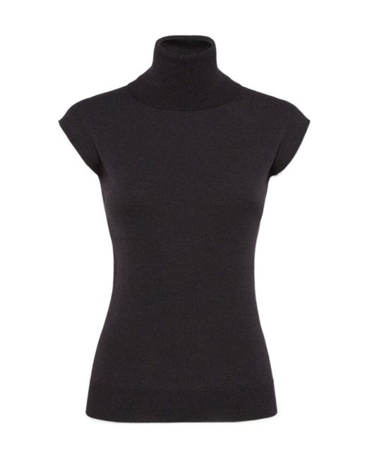 DSquared² Black Knit Turtleneck Top