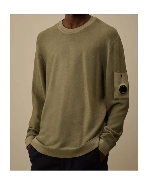 C P Company Green Long-Sleeved Sweater for men