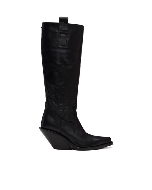 Ann Demeulemeester Black Lidar Western Tall Boots
