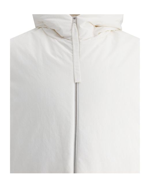 Jil Sander White Zip-Up Gilet for men