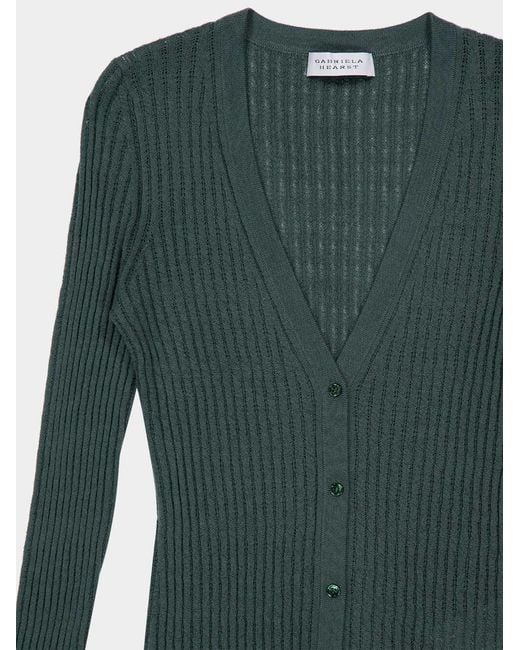Gabriela Hearst Green Emma Pointelle Cardigan