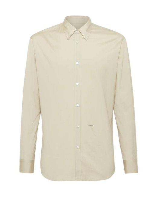 DSquared² White Logo Printed Long-Sleeved Shirt for men