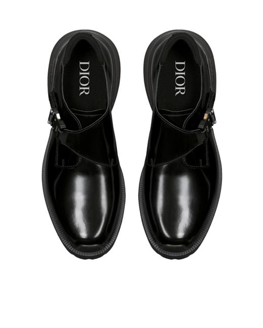 Dior Black Combat Buckled Monk Shoes for men