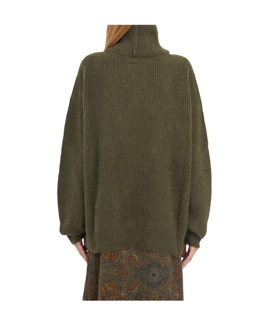 Uma Wang Green Turtleneck Sweater