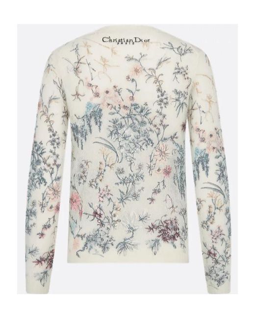 Dior White Embroidered Sweater