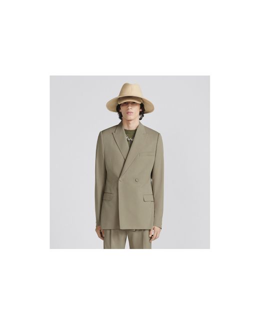 Dior Green Homme Double-Breasted Long-Sleeved Blazer for men