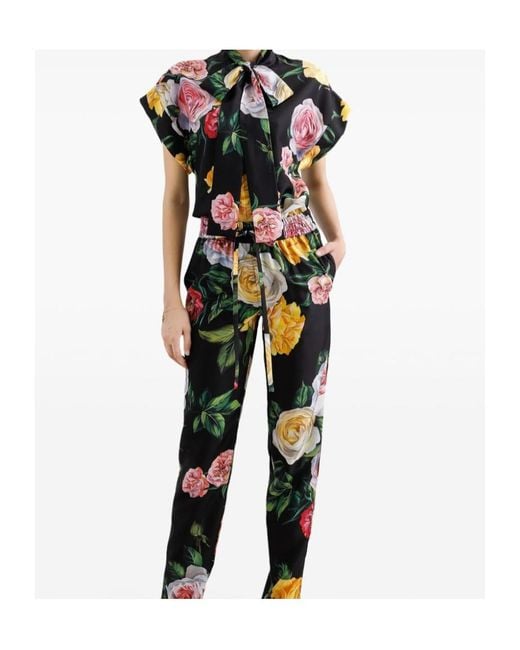 Dolce & Gabbana Multicolor Silk Button-Up Shirt For