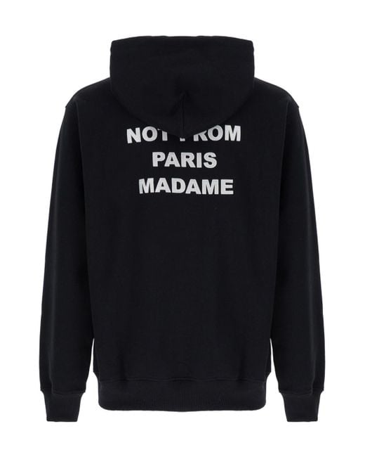 Drole de Monsieur Blue Drôle De Monsieur Slogan-Printed Drawstring Hoodie for men