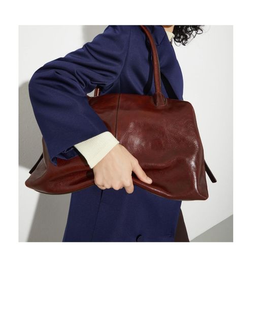 MAX&Co. Brown Glossy Leather Handbag