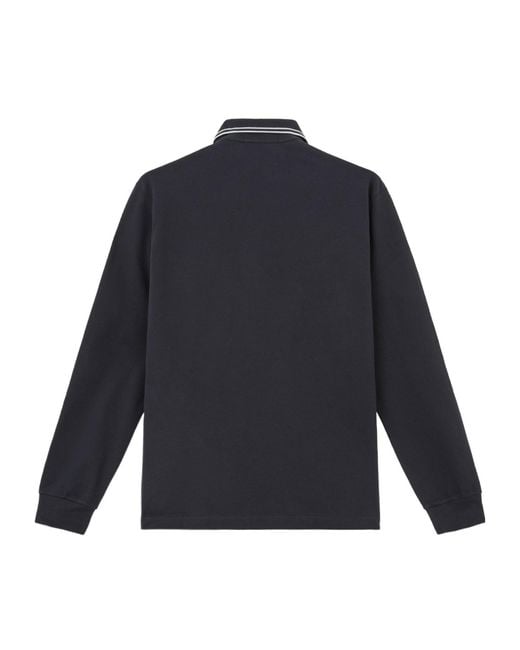 Stone Island Blue Slim Fit Long Sleeved Polo Shirt for men