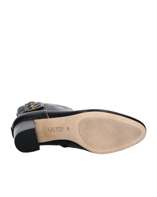 Ralph Lauren Black Button-Detail Boots