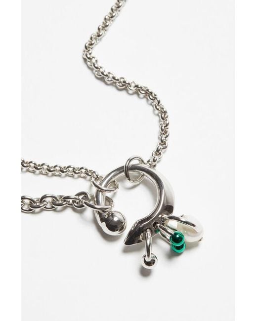 Acne Metallic Charm-Detail Multi-Chain Necklace for men