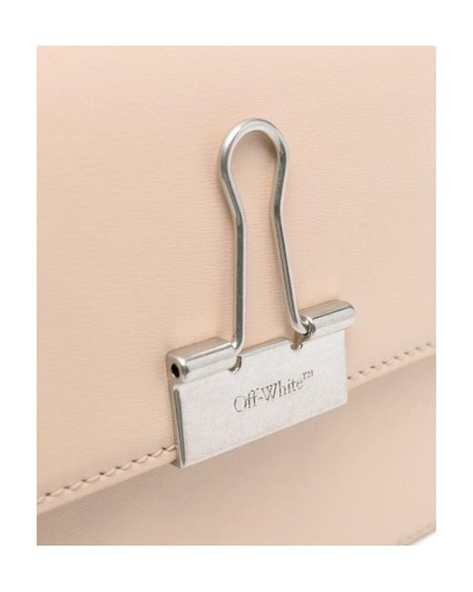 Off-White c/o Virgil Abloh Pink Binder Clip Foldover Top Crossbody Bag