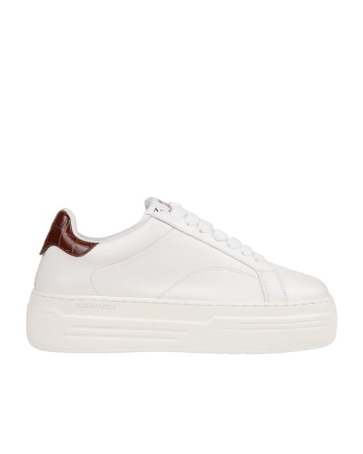Lanvin White Round Head Low-Cut Casual Shoes
