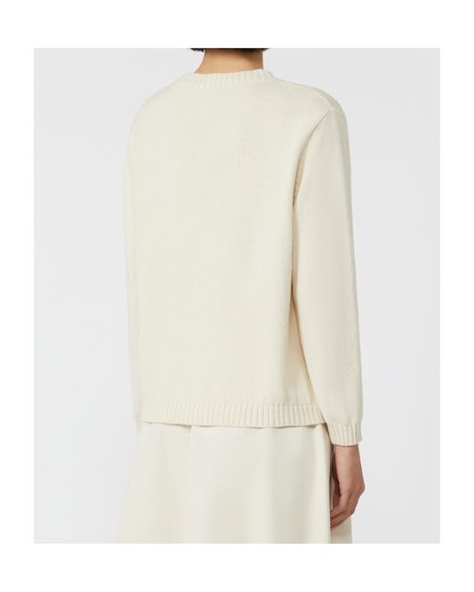 Weekend by Maxmara White Nespola Crewneck Knitted Jumper