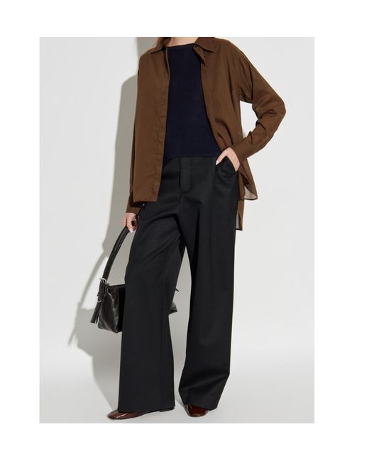 Officine Generale Brown Button-Down Cotton Shirt