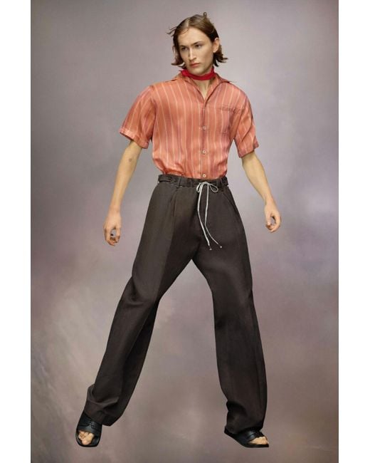 Maison Margiela Gray Drawstring Wide-Leg Trousers