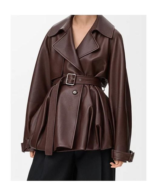 Loewe Brown Balloon Leather Jacket