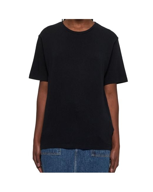 Khaite Black Mae Logo Patch Crewneck T-Shirt