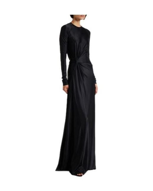 Victoria Beckham Black Florence Gathered Jersey Gown