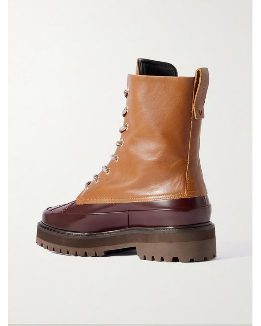 Varley Brown Color-Block Thick-Soled Lace-Up Boots