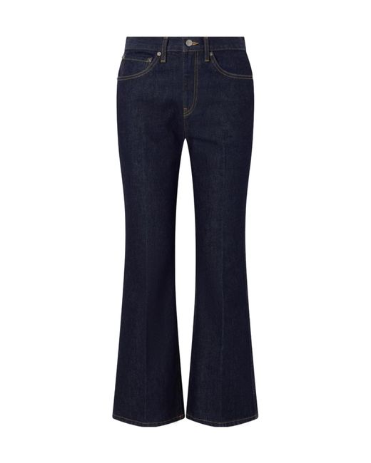 Khaite Blue Clara Mid-Rise Flared Jeans