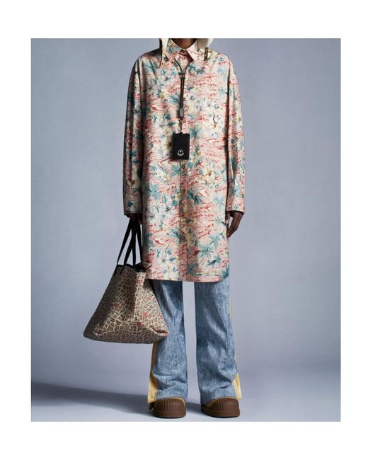 Moncler White X Palm Angels Tropical Printed Shirt