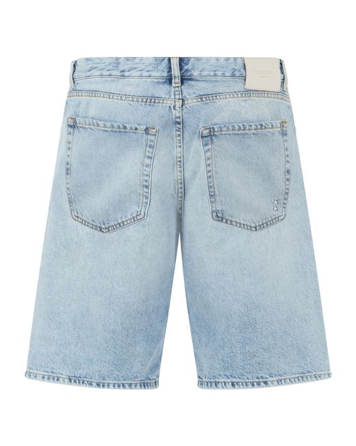 ICON DENIM Blue Bermuda Denim Shorts for men