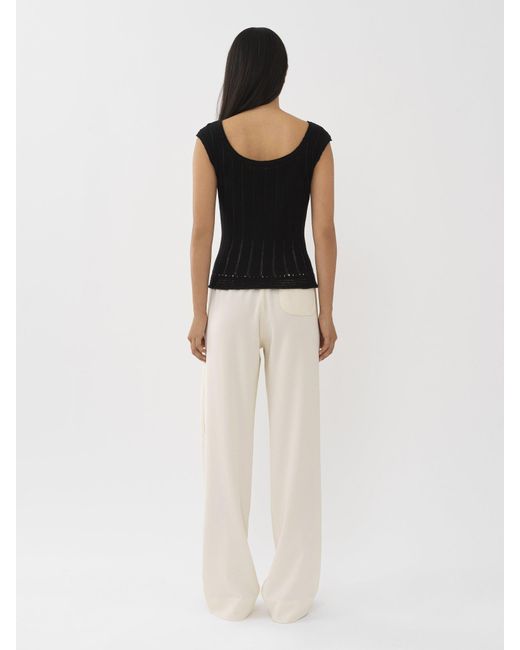 See By Chloé White Corduroy-Detail Track Pants