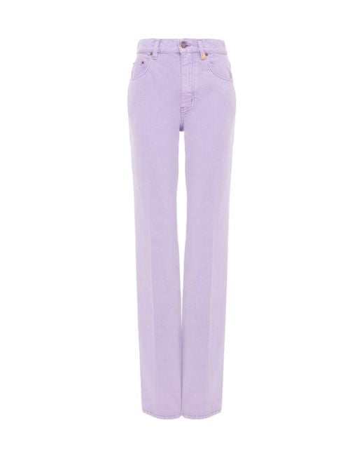 Chloé Purple Chloé Logo Patch Straight-Leg Jeans